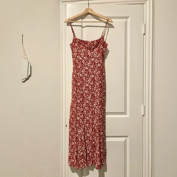 REFORMATION Red Liya Flower Girl Midi Dress Size 6 - Picture 5 of 9
